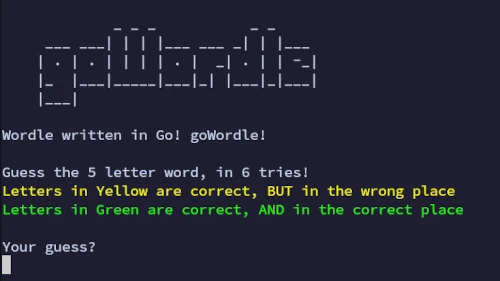 Screenshot of goWordle